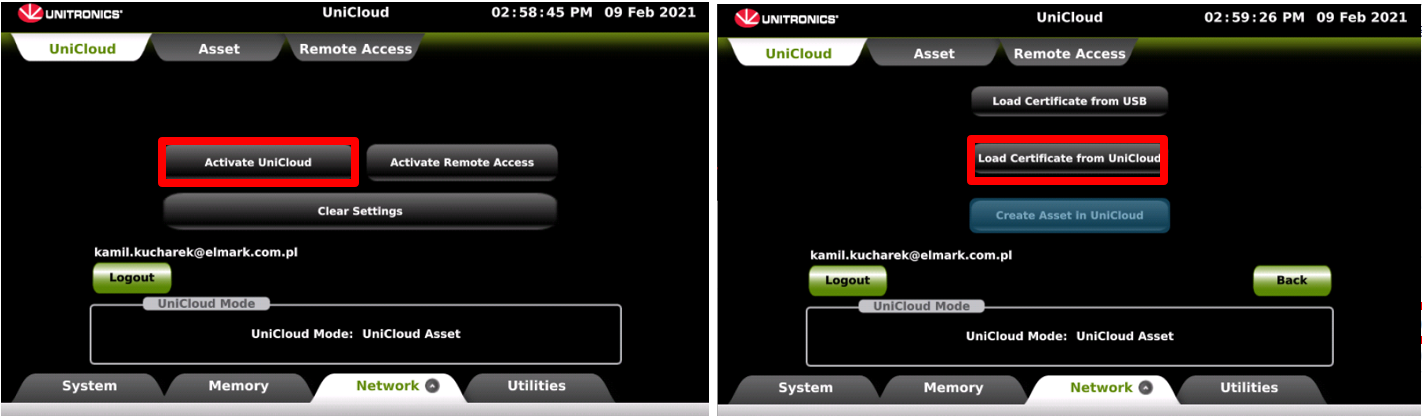 Unicloud-konfiguracja