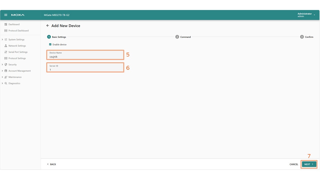 Konfiguracja zapytań Modbus krok 3