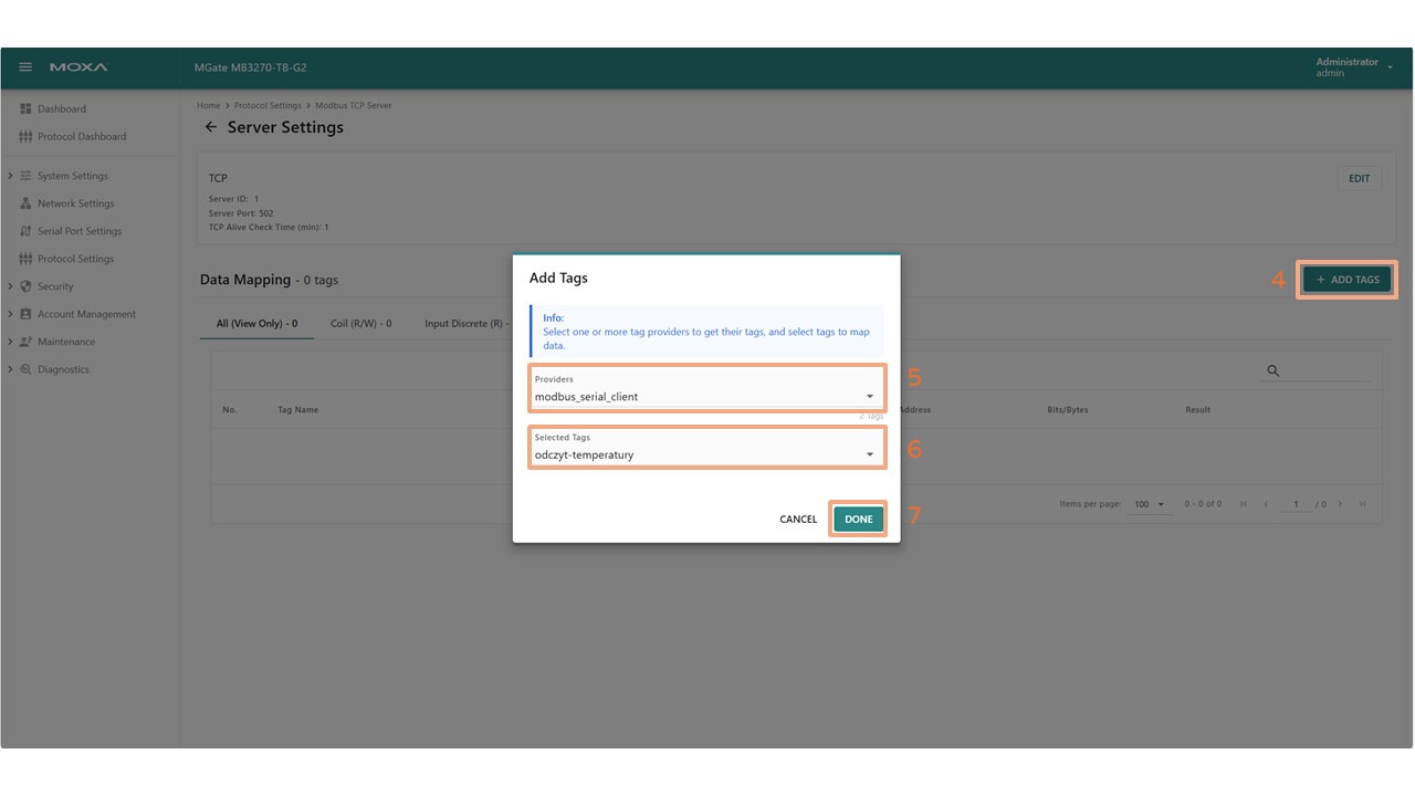Mapowanie zmiennych krok 2