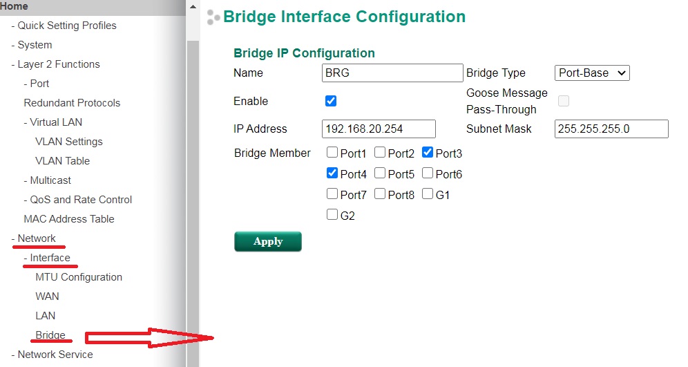 Bridge group configuration