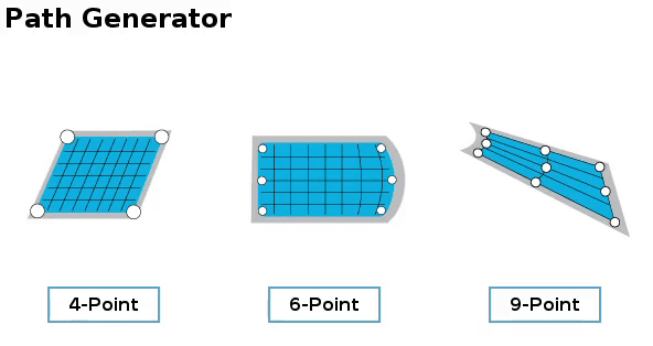 Możliwe do wyboru powierzchnie w narzędziu Path Generator