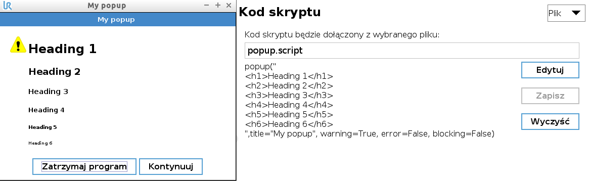 Przykład użycia nagłówków