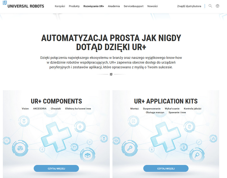 Zrzut ekranu ze strony producenta, platforma UR+
