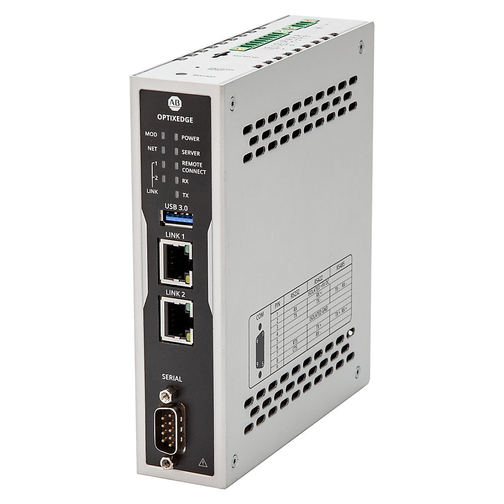 Bramka brzegowa OptixEdge firmy Rockwell Automation do montażu na szynie DIN