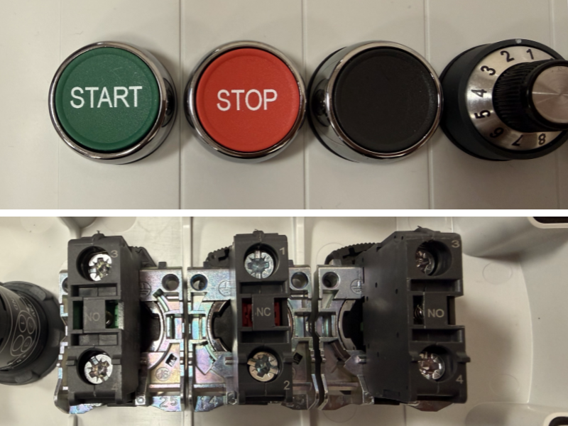 Przyciski sterownicze - konfiguracja sterowania 3-przewodowego falownika EL1000