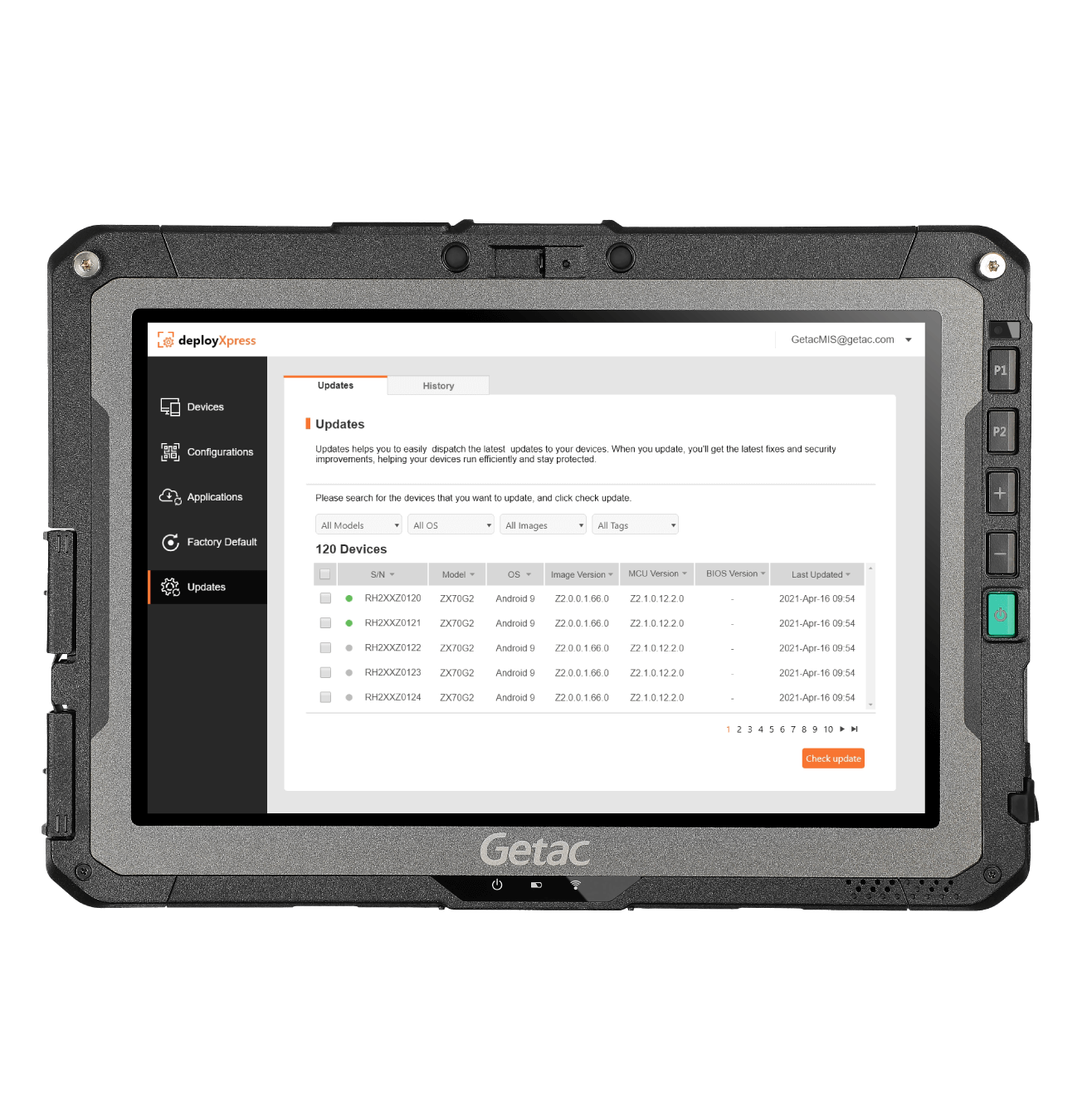 Getac ZX10 | Fully Rugged Android tablet 10.1