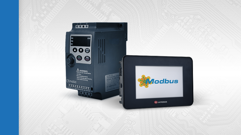 Modbus RTU w Elmatic EL1000: konfiguracja, rejestry, przykład sterowania start/stop i częstotliwością z poziomu PLC