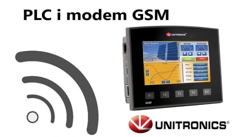Praca PLC Unitronics z modemem GSM