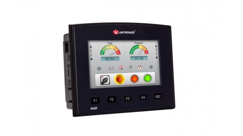 V430 - sterownik PLC z wbudowanym dotykowym, 4,3 calowym HMI