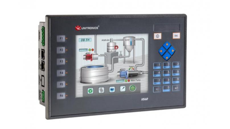 Sterownik PLC z klawiaturą oraz dotykowym panelem HMI - V560