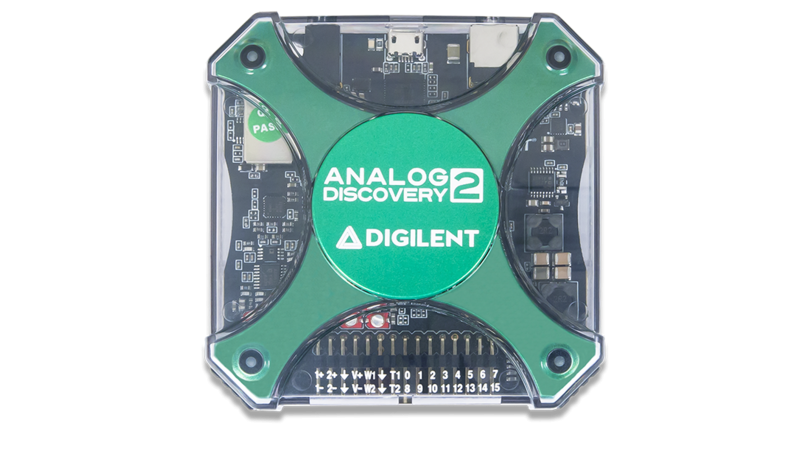 Analog Discovery 2 - oscyloskop USB 100 MS/s, analizator stanów logicznych  i zasilacz o zmiennym napięciu
