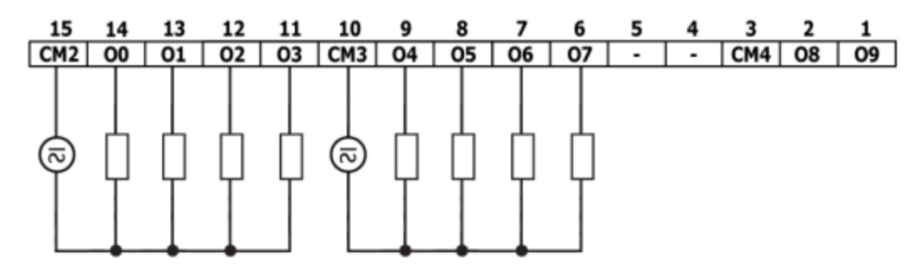 podłączenie wyjść cyfrowych UniStream I/O
