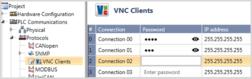 Dostęp VNC do sterownika Unistream