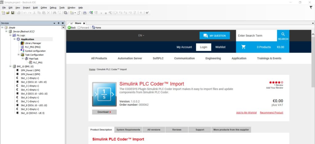 Wtyczka Simulink PLC Coder Import