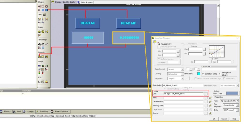 MODBUS RTU dla PLC od Unitronics - Ekran HMI dla PLC-Master