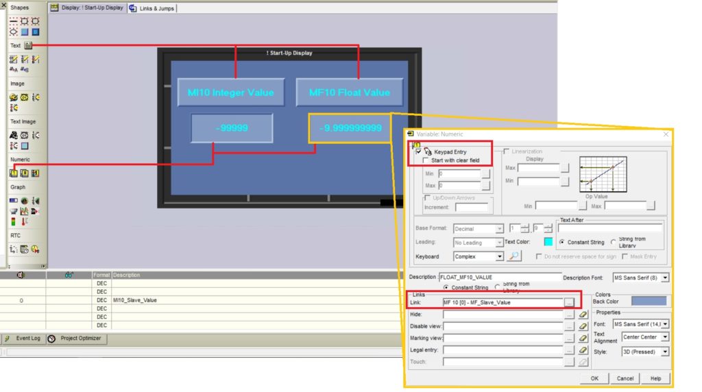 MODBUS RTU dla PLC od Unitronics - Ekran HMI dla PLC-Slave