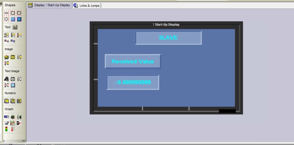 Widok HMI PLC - Slave dla programu do komunikacji MODBUS TCPIP