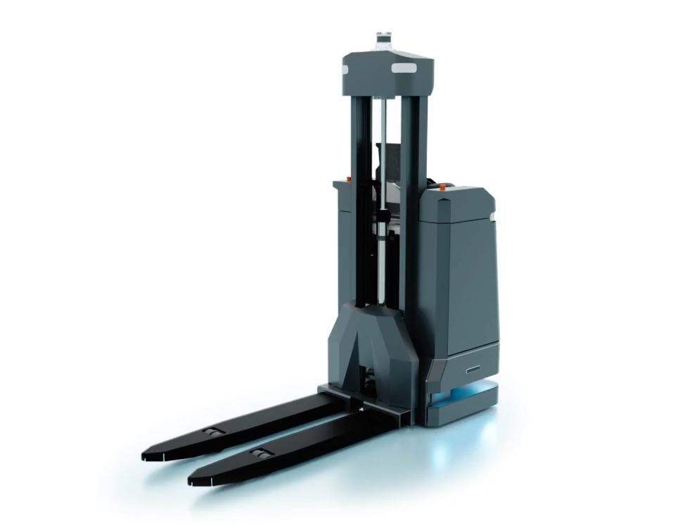 Autonomiczny podnośnik paletowy MiR1200 Pallet Jack podnoszący paletę o masie do 1200 kg